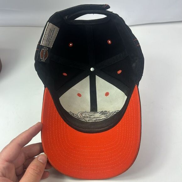 Harley Davidson Motocycles Screamin Eagle Flame Hat Black Orange Cap . - Picture 7 of 9